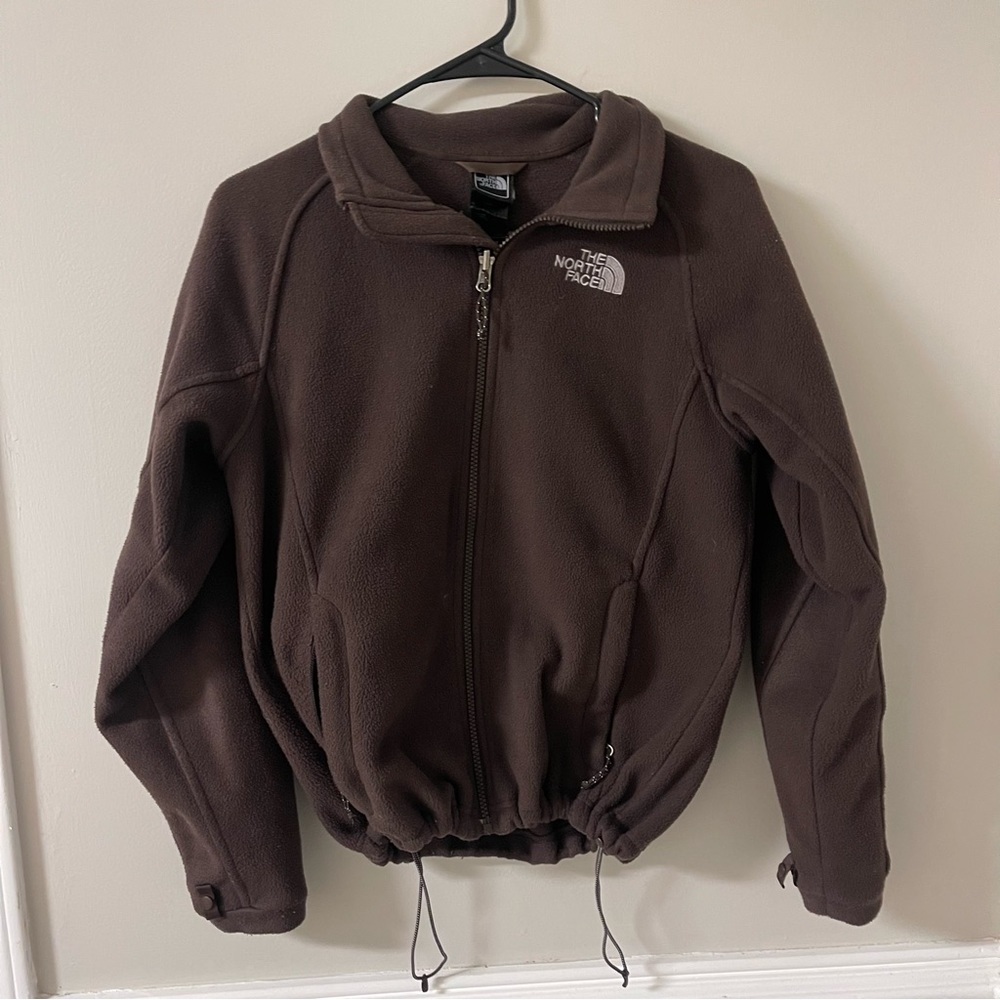 Chocolate brown fleece North Face jacket